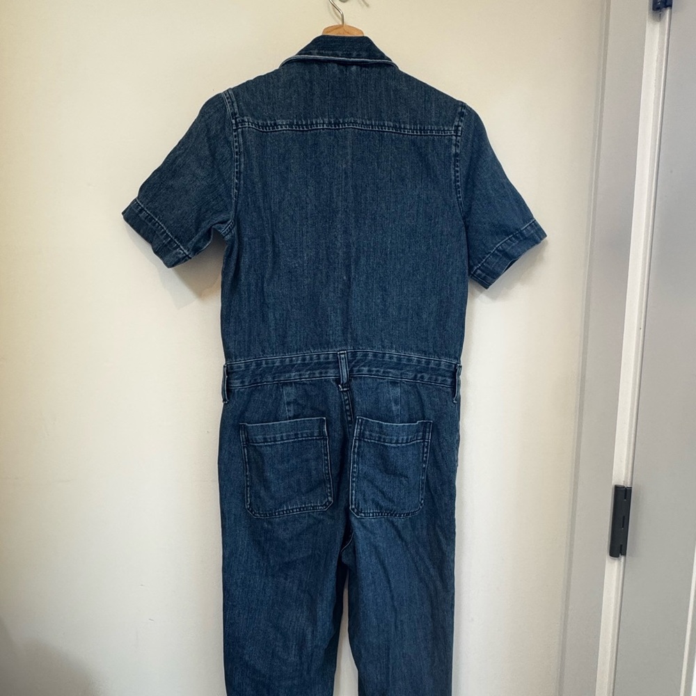 Everlane The Denim Coverall Short-Sleeve Denim Jumpsuit - Picture 2 of 4